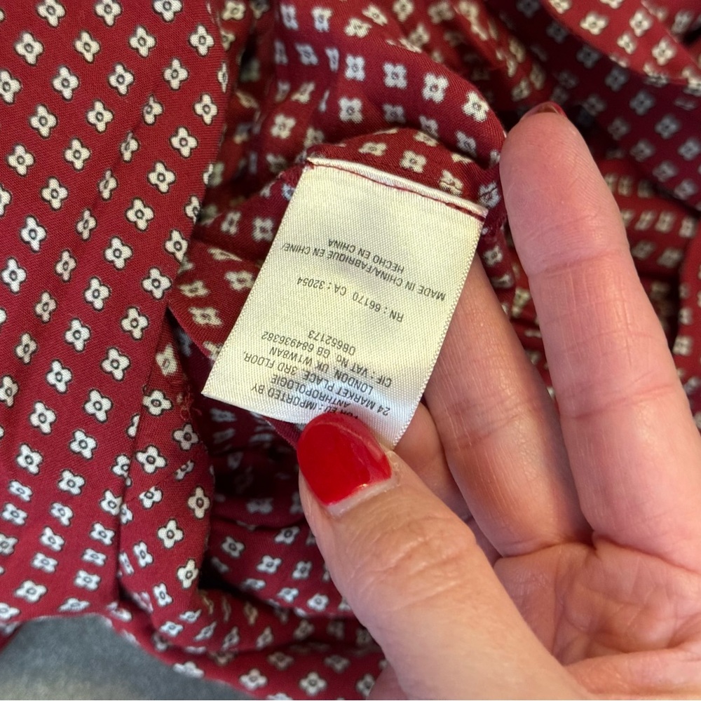 Anthropologie Red Printed Halter Wide-Leg Jumpsuit - Picture 11 of 13
